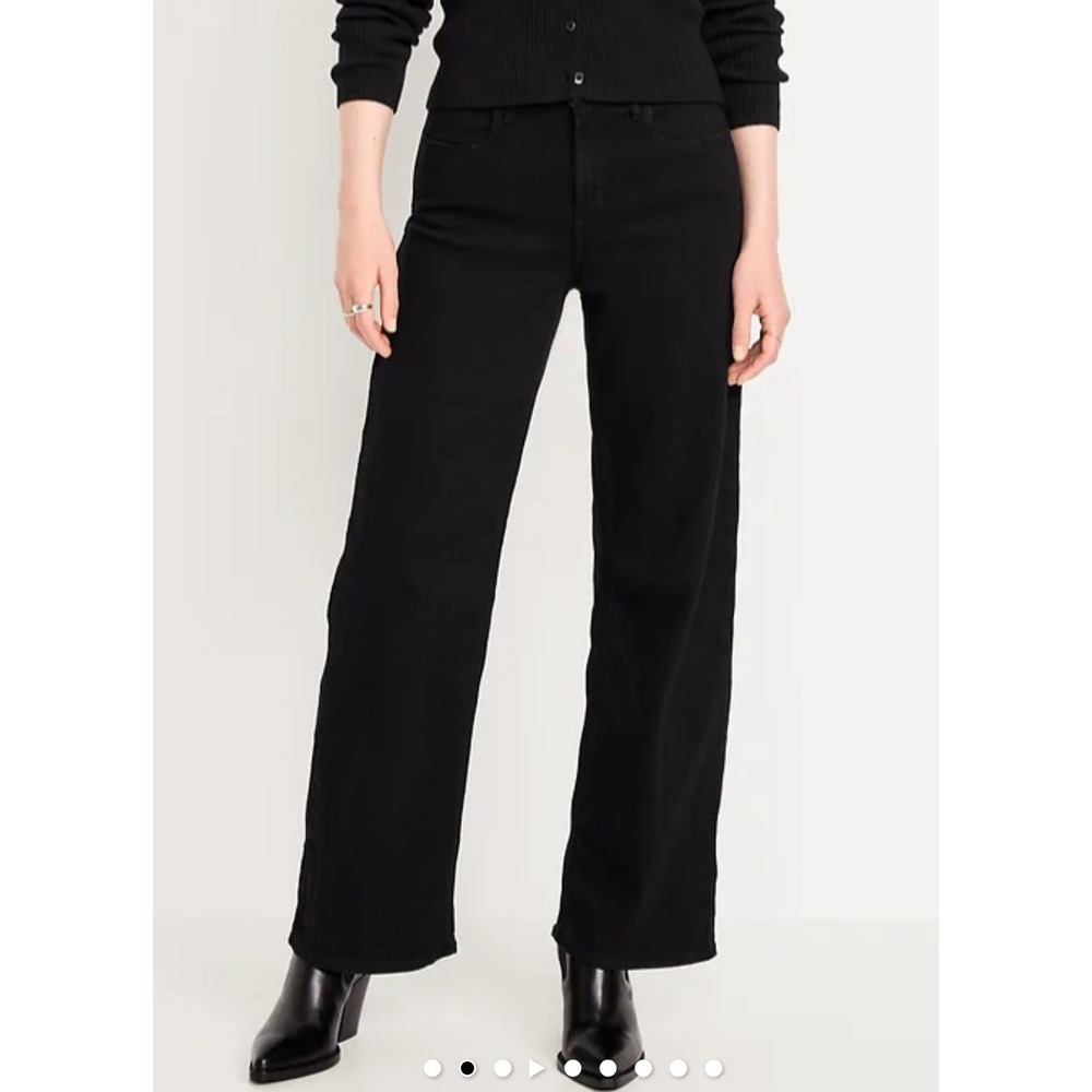 Old‎ Navy High-Rise Wow Wide Leg Jeans Black Size 10 Denim Pants
